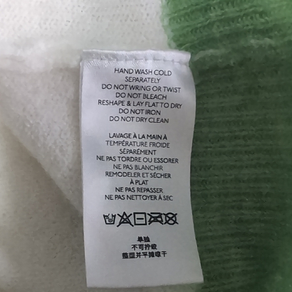 Anthropologie Saturday Sunday Green White Colorblock Sweater, Women's Large - Picture 7 of 8